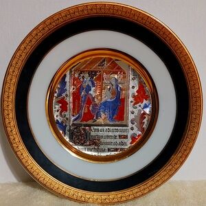Vintage Dufex Art (Foil Art) Decorative 6"  Plate W/ 24KT Gold
